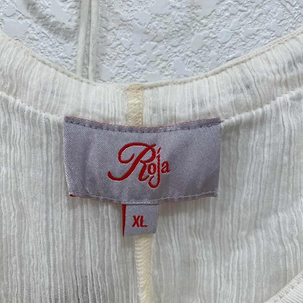 Roja cardigan with metal accents 100% cotton ivory size XL - Picture 5 of 5